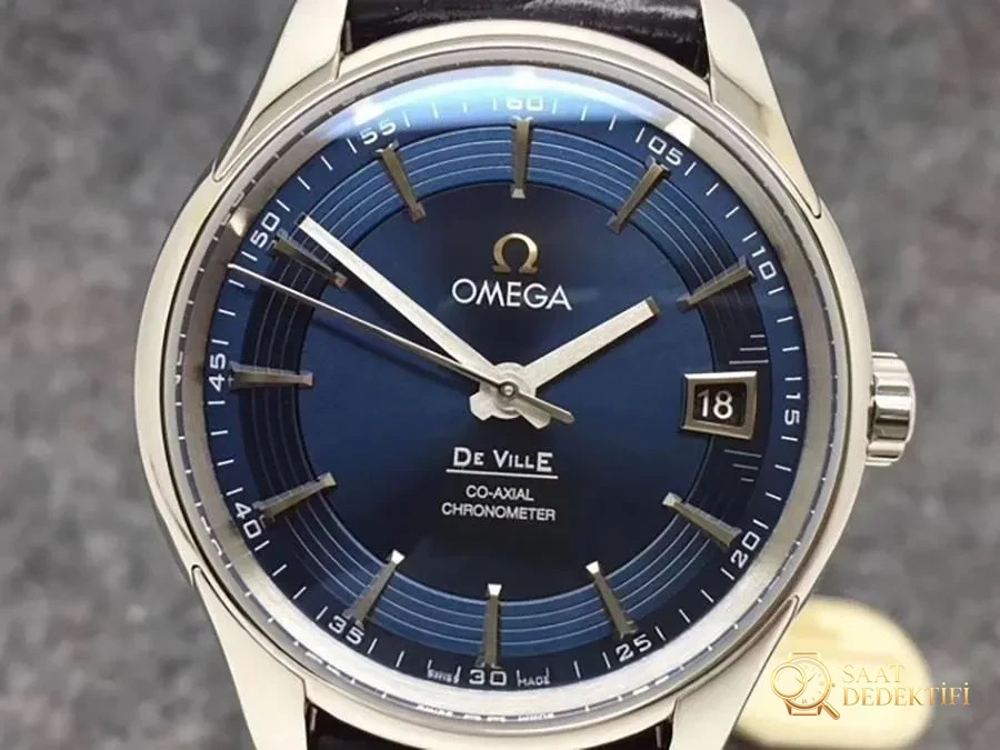 VS Factory Omega De Ville [Parlak Mavi] 8500 Replika Saat - VS Saat - Kadran Detayı ve Bezel İşçiliği