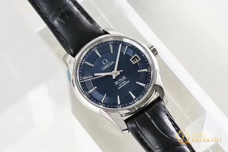 VS Factory Omega De Ville Parlak Mavi orijinal karşılaştırması - Kadran Detayı ve Bezel İşçiliği