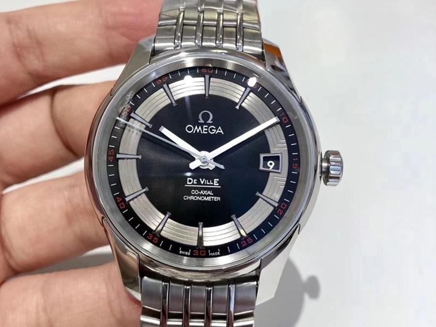 VS Factory Omega De Ville [Parlak Siyah] 8500 model replika kol saati - VS saat — 2. fotoğraf