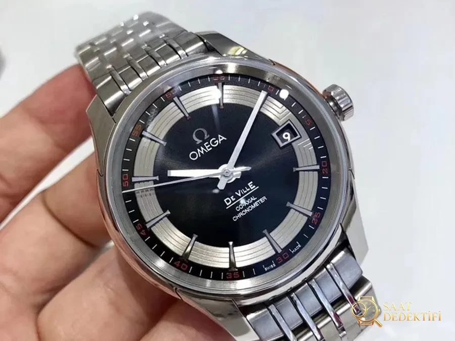 VS Factory Omega De Ville [Parlak Siyah] 8500 model replika kol saati - VS saat - Kasa Profili ve Kurma Kolu İncelemesi