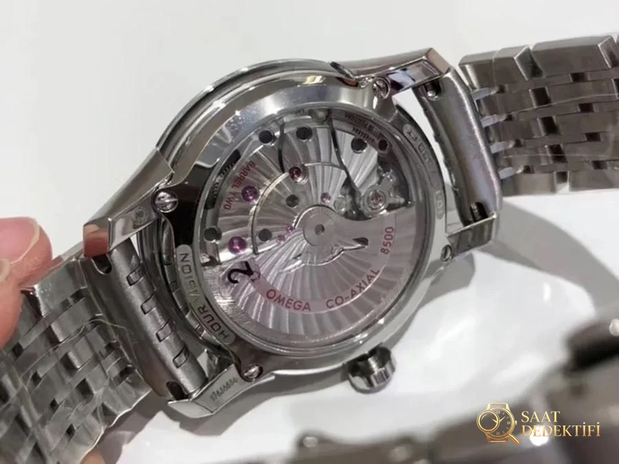 VS Factory Omega De Ville [Parlak Siyah] 8500 model replika kol saati - VS saat - Klips Kilidi ve Lazer Damgalar