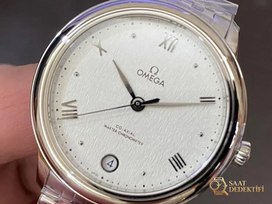 VS Factory Omega De Ville serisi 34 mm beyaz kadranlı kadın kol saati - VS saat - Kadran Detayı ve Bezel İşçiliği