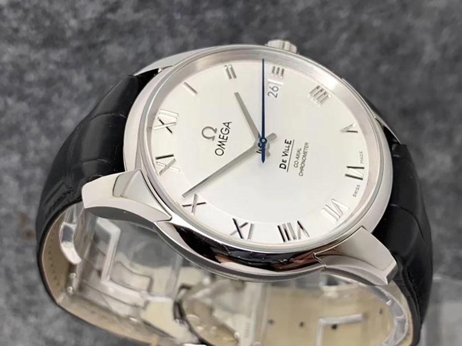 VS Factory Omega De Ville serisi beyaz kadran deri kayış replika saat - VS saat — 3. fotoğraf
