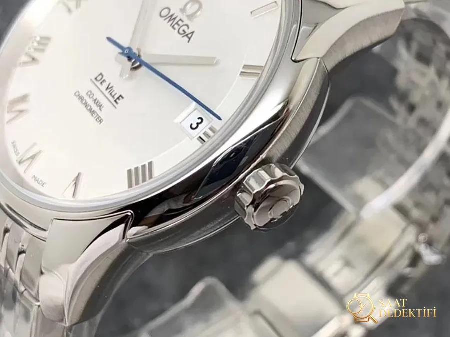 VS Factory Omega De Ville Serisi Beyaz Kadranlı Replika Kol Saati - VS Saat - Arka Kapak ve Mekanizma Detayı