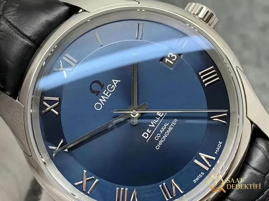VS Factory Omega De Ville série cadran bleu bracelet en cuir réplique montre-bracelet - VS Watch - Case Profile and Crown Review