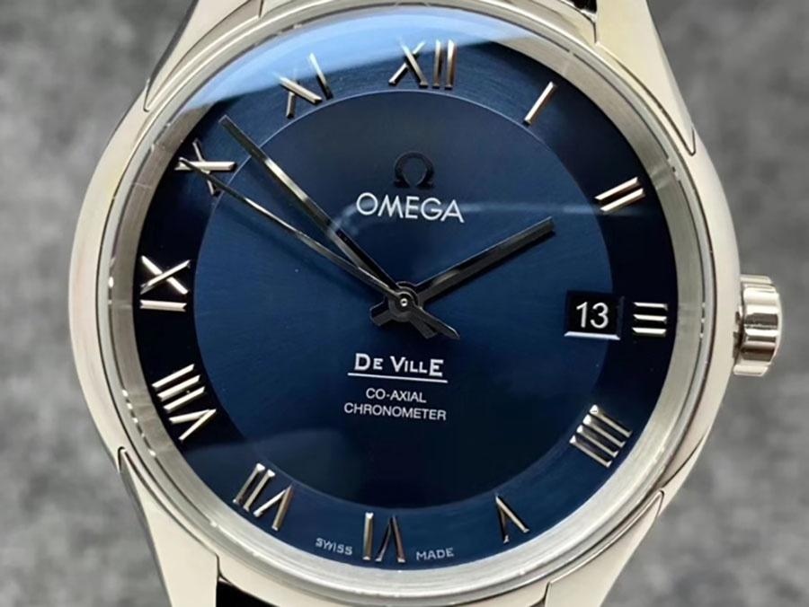 VS Factory Omega De Ville serisi mavi kadran deri kayış replika kol saati - VS Saat — 5. fotoğraf