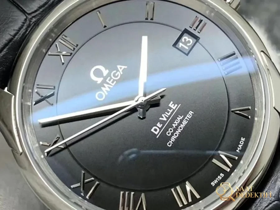 VS Factory Omega De Ville series black dial leather strap replica wristwatch - VS Watch - Case Profile and Crown Review