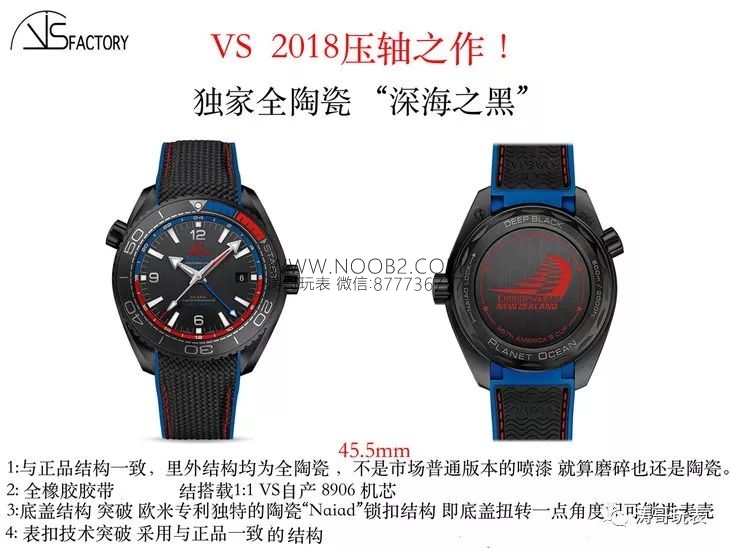 VS Factory Omega Deep Black serisinin kaç modeli var? Yeni Zelanda Takımı kırmızı-mavi versiyonu, tam seramik 8906 mekanizmasıyla nasıl? — 1. fotoğraf