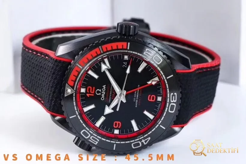 VS Factory Omega Deep Sea of Red Seamaster 600 tam seramik saatin işçiliği nasıl? - Kadran Detayı ve Bezel İşçiliği