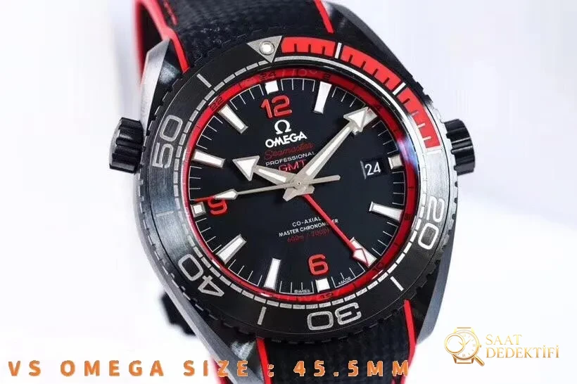 VS Factory Omega Deep Sea of Red Seamaster 600 tam seramik saatin işçiliği nasıl? - Kasa Profili ve Kurma Kolu İncelemesi