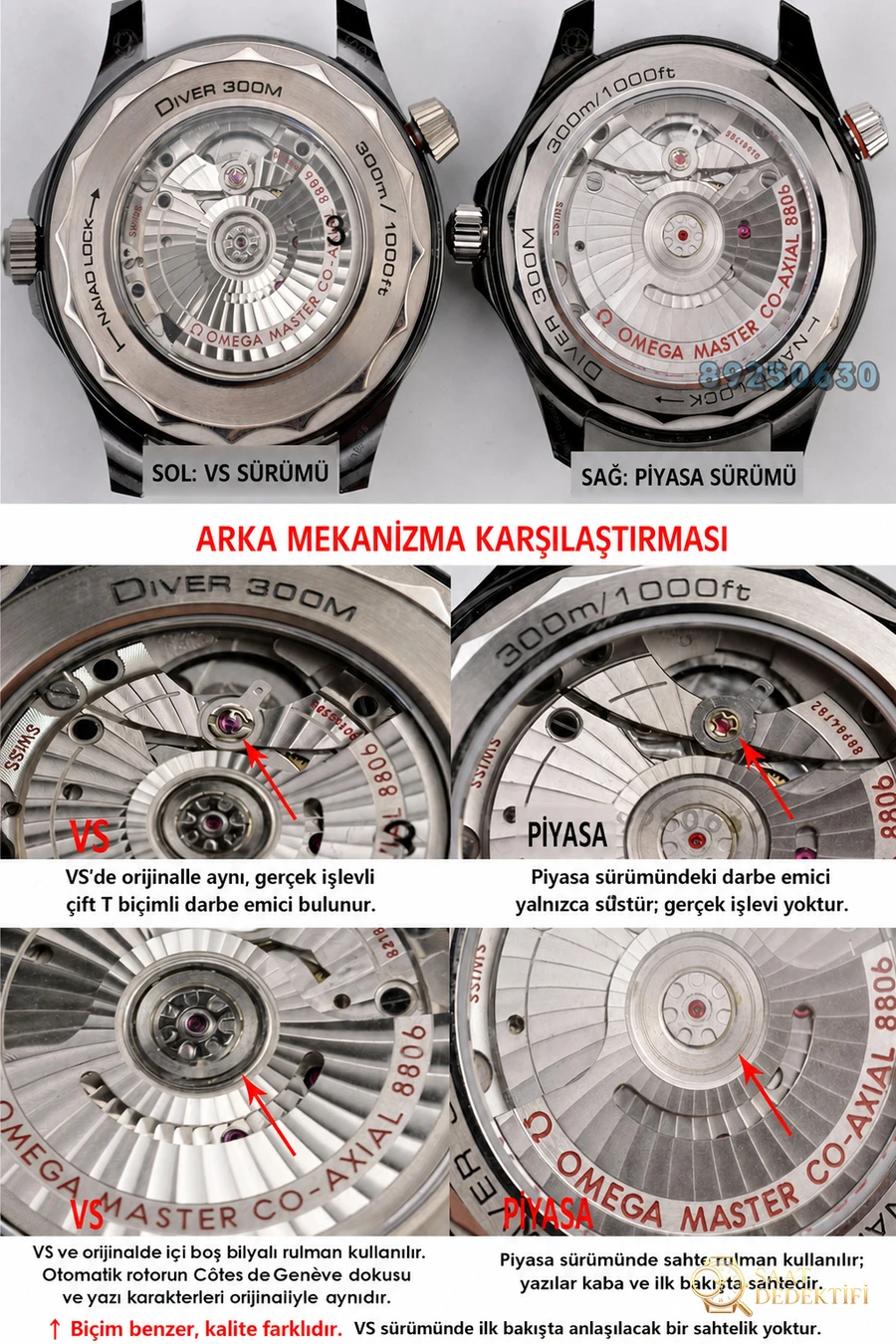 VS Factory Omega gerçek-replika karşılaştırması - Seamaster 300 tam seramik siyah model - Genel Açı ve Estetik Duruş