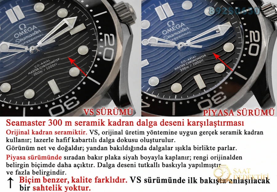 VS Factory Omega gerçek-replika karşılaştırması - Seamaster 300 tam seramik siyah model - Tepe Koruması ve Ayar Fonksiyonu