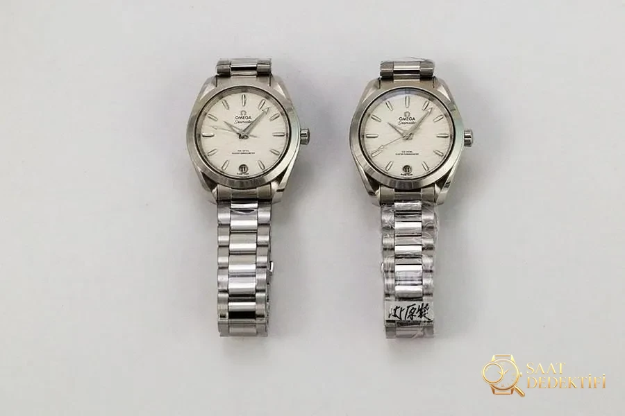 VS Factory Omega orijinalle karşılaştırma - Seamaster 150 kadın replika saat - Kadran Detayı ve Bezel İşçiliği