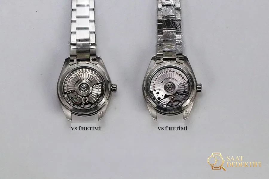 VS Factory Omega orijinalle karşılaştırma - Seamaster 150 kadın replika saat - Makro Kadran ve İndeks İşçiliği