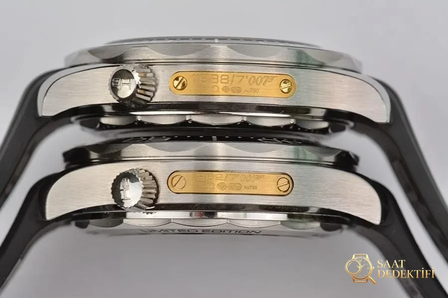 VS Factory Omega Replika Saat Piyasa Versiyonlarıyla Karşılaştırma - Seamaster 300 James Bond Limitli Sürüm - Arka Kapak ve Mekanizma Detayı