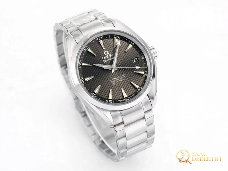 VS Factory Omega Seamaster 150 dikey tik ağacı gri kadranlı replika saat - VS Watch - Kasa Profili ve Kurma Kolu İncelemesi