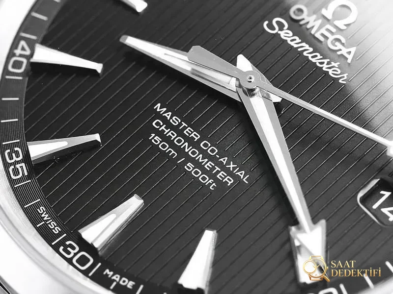 VS Factory Omega Seamaster 150 Dikey Tik Ağacı Siyah Kadran Replika Kol Saati - VS Saat - Arka Kapak ve Mekanizma Detayı