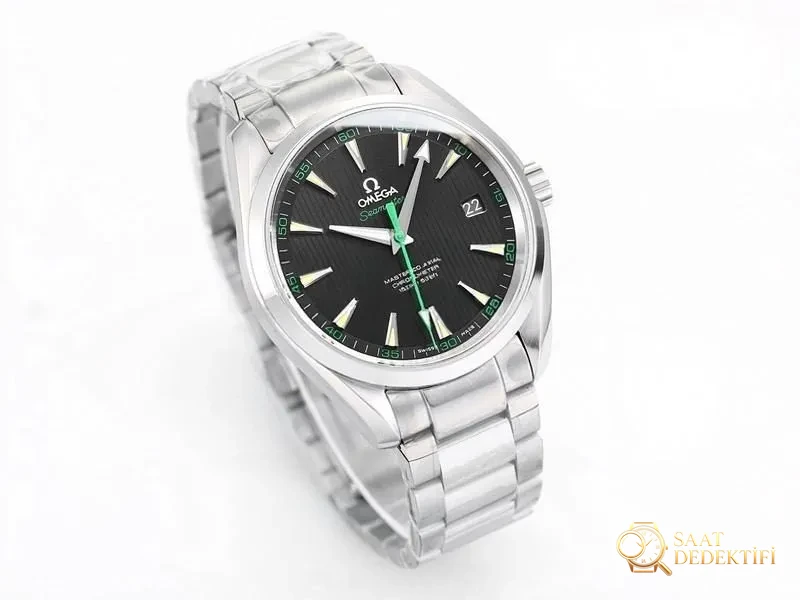 VS Factory Omega Seamaster 150 Dikey Tik Ağacı Yeşili Akrep-Yelkovan Replika Kol Saati - VS Saat - Kasa Profili ve Kurma Kolu İncelemesi