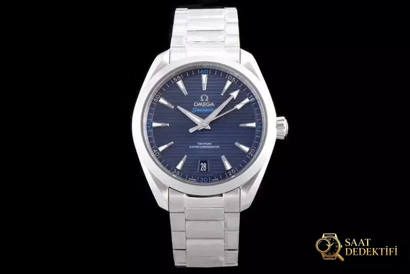 VS Factory Omega Seamaster 150 metre 220.12.41.21.06.00 serisi AQUA TERRA replika saat ile orijinal karşılaştırmalı inceleme - Kadran Detayı ve Bezel İşçiliği