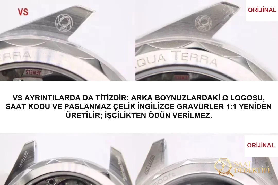 VS Factory Omega Seamaster 150 metre 220.12.41.21.06.00 serisi AQUA TERRA replika saat ile orijinal karşılaştırmalı inceleme - Toka İçi Mikro Ayar Mekanizması