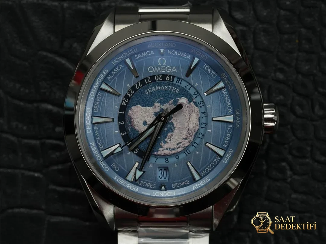VS Factory Omega Seamaster 150 World Time, Seamaster 6000, SUMMER BLUE 75. Yıl Anma Serisi - Arka Kapak ve Mekanizma Detayı