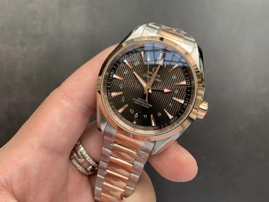 VS Factory Omega Seamaster 150m «GMT Kahve-Gri Kadran» replika kol saati - 231.20.43.22.06.003 — 3. fotoğraf