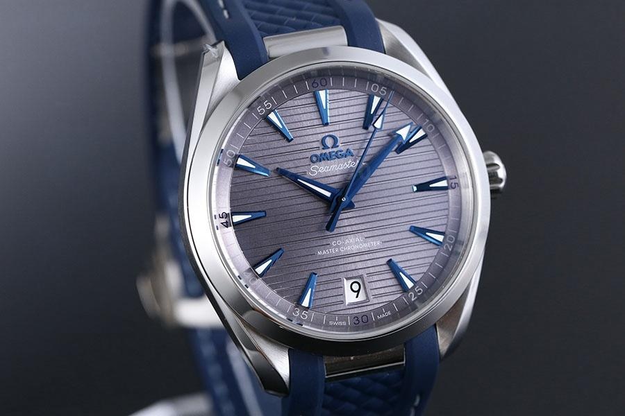 VS Factory Omega Seamaster 150M tik ağacı gri kadran mavi akrep-yelkovan replika kol saati-VS Saat — 2. fotoğraf