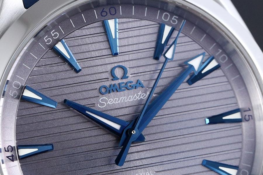 VS Factory Omega Seamaster 150M tik ağacı gri kadran mavi akrep-yelkovan replika kol saati-VS Saat — 3. fotoğraf