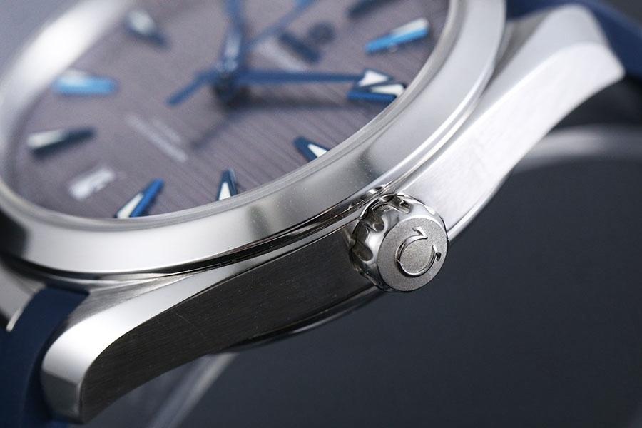 VS Factory Omega Seamaster 150M tik ağacı gri kadran mavi akrep-yelkovan replika kol saati-VS Saat — 6. fotoğraf