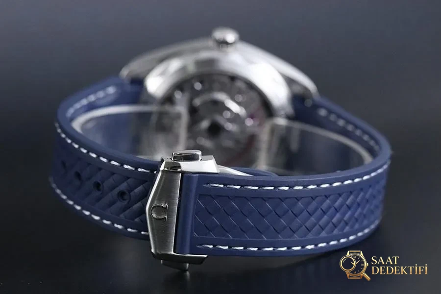 VS Factory Omega Seamaster 150M tik ağacı gri kadran mavi akrep-yelkovan replika kol saati-VS Saat - Bilekte Duruş ve Kasa Orantısı