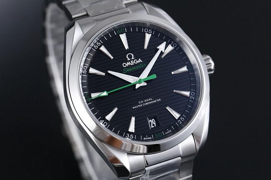 VS Factory Omega Seamaster 150M tik ağacı siyah kadran yeşil akrep-yelkovan replika kol saati - VS saat — 2. fotoğraf