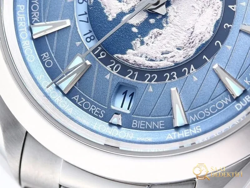 VS Factory Omega Seamaster 150M World Time ice blue replica watch - VS watch - Back Cover and Mechanism Detail