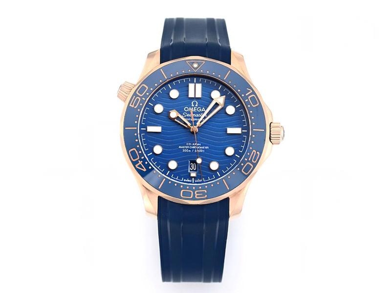VS Factory Omega Seamaster 300 metre «rose gold mavi» replika kol saati - VS saat — 1. fotoğraf