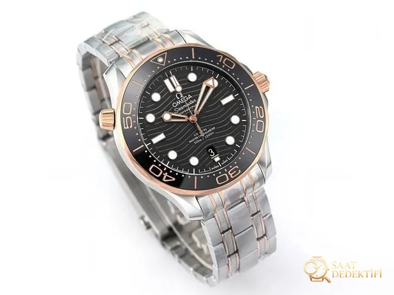 VS Factory Omega Seamaster 300M «Gül Altın Siyah Model» Replika Saat - VS Saat - Kasa Profili ve Kurma Kolu İncelemesi