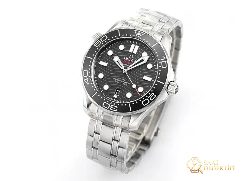 VS Factory Omega Seamaster 300M «Siyah Kadranlı» Replika Kol Saati - VS Saat - Kadran Detayı ve Bezel İşçiliği