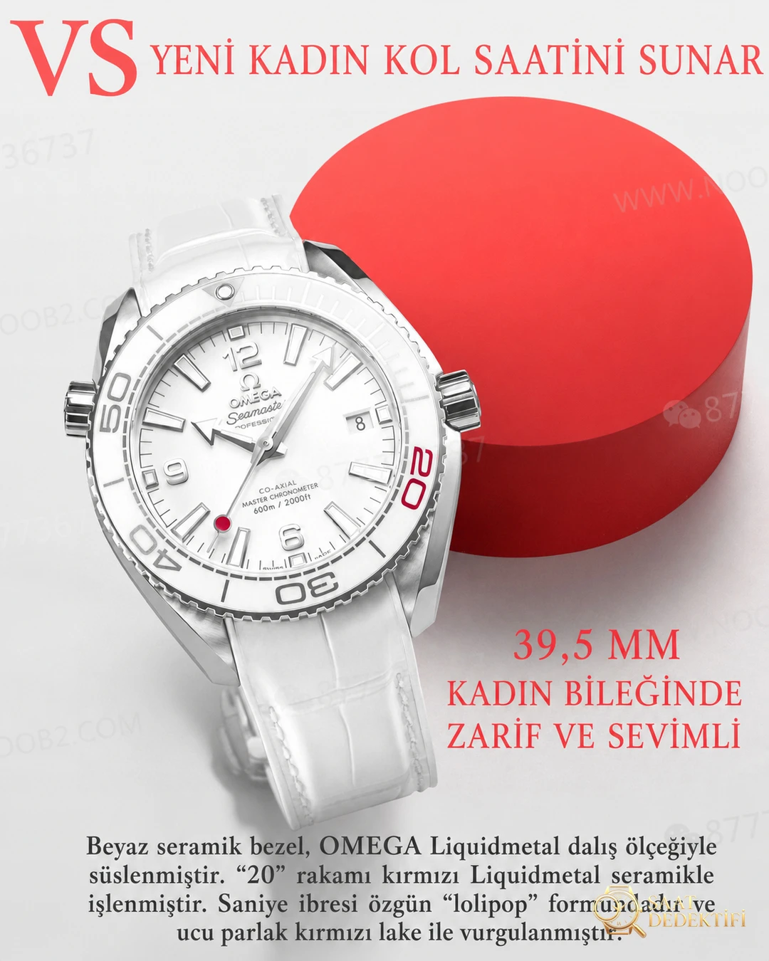 VS Factory Omega Seamaster 600 Kadın Kol Saati - Tokyo Olimpiyatları Limitli Sürüm - Kasa Profili ve Kurma Kolu İncelemesi