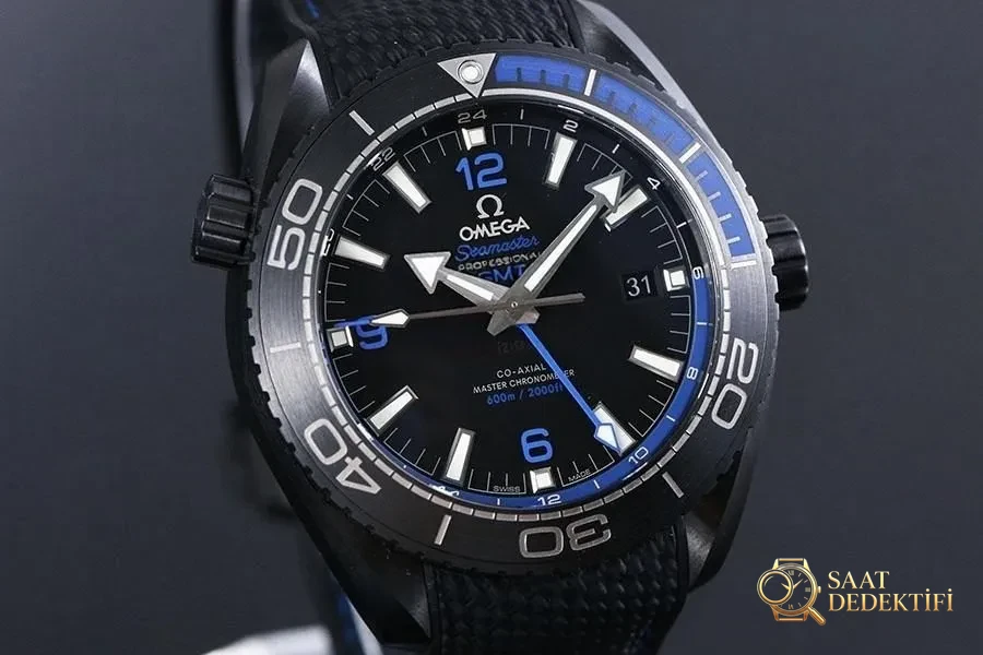 VS Factory Omega Seamaster 600 metre «Deniz Mavisi» Replika Kol Saati - 215.92.46.22.01.002 - Kadran Detayı ve Bezel İşçiliği