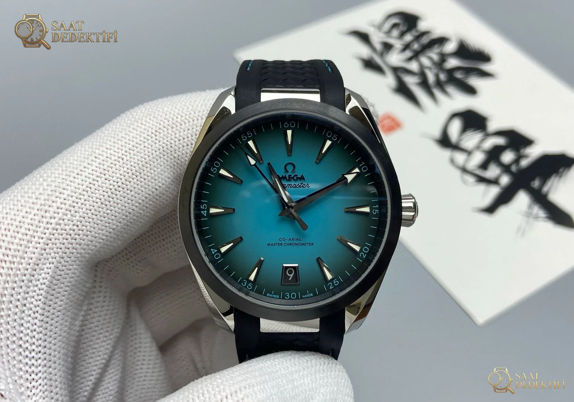 VS Factory Omega Seamaster Aqua Terra 150M Dumanlı Turkuaz Kadran & Koyu Seramik Bezel İncelemesi - Makro Laboratuvar ve Detay İncelemesi