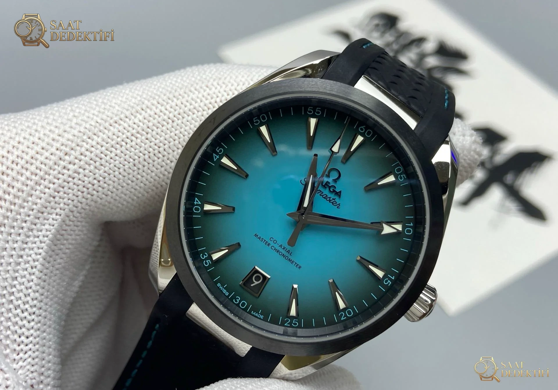 VS Factory Omega Seamaster Aqua Terra 150M Dumanlı Turkuaz Kadran & Koyu Seramik Bezel İncelemesi - Makro Laboratuvar ve Detay İncelemesi