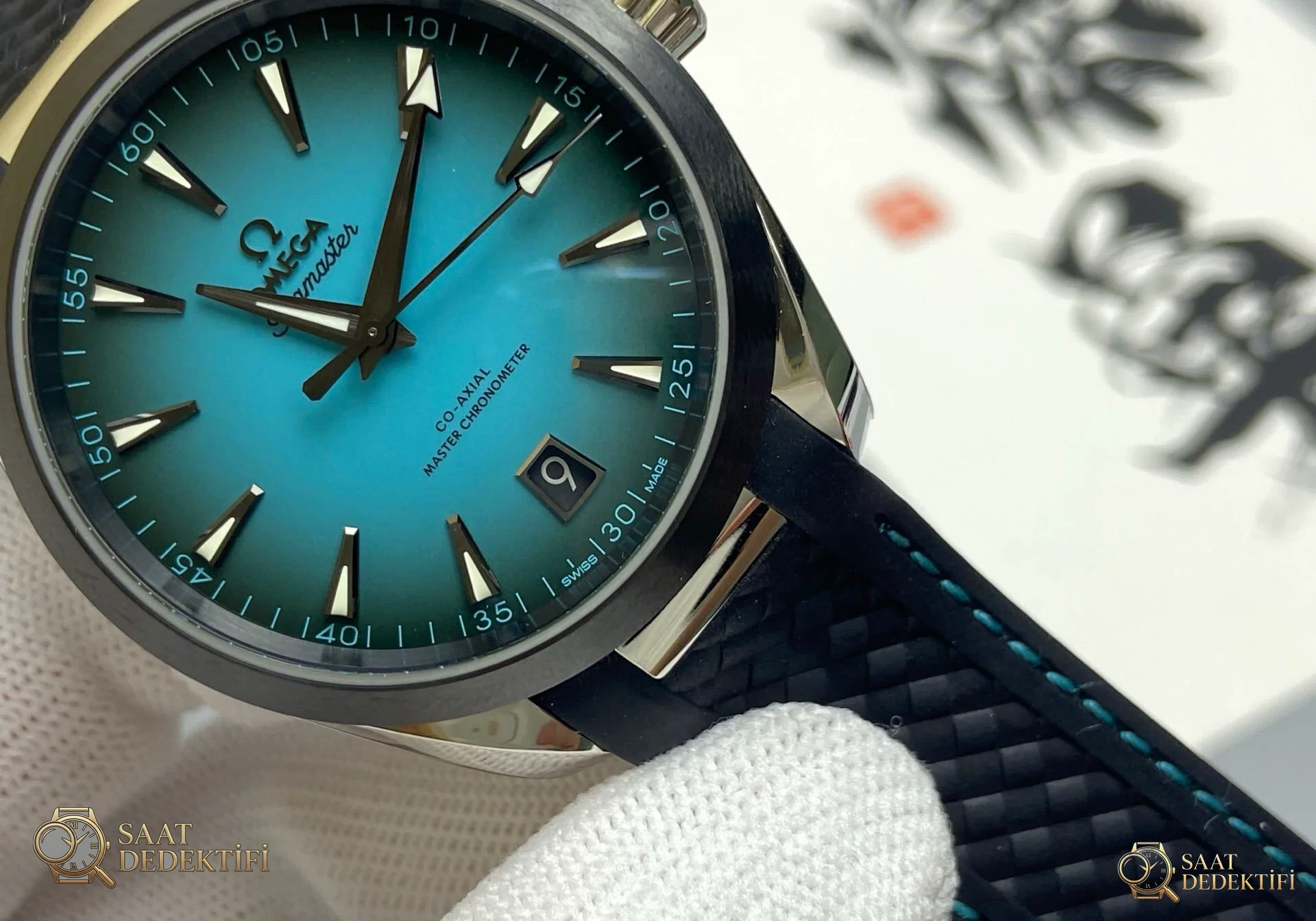 VS Factory Omega Seamaster Aqua Terra 150M Dumanlı Turkuaz Kadran & Koyu Seramik Bezel İncelemesi - Makro Laboratuvar ve Detay İncelemesi
