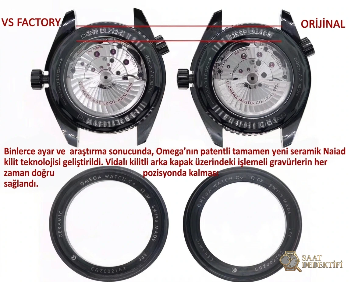 VS Factory Omega Seamaster Planet Ocean Deep Black Orijinal Karşılaştırması - Makro Laboratuvar ve Detay İncelemesi