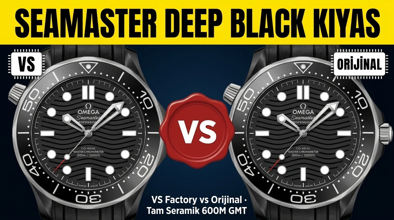 VS Factory Omega Seamaster Planet Ocean Deep Black Original Comparison