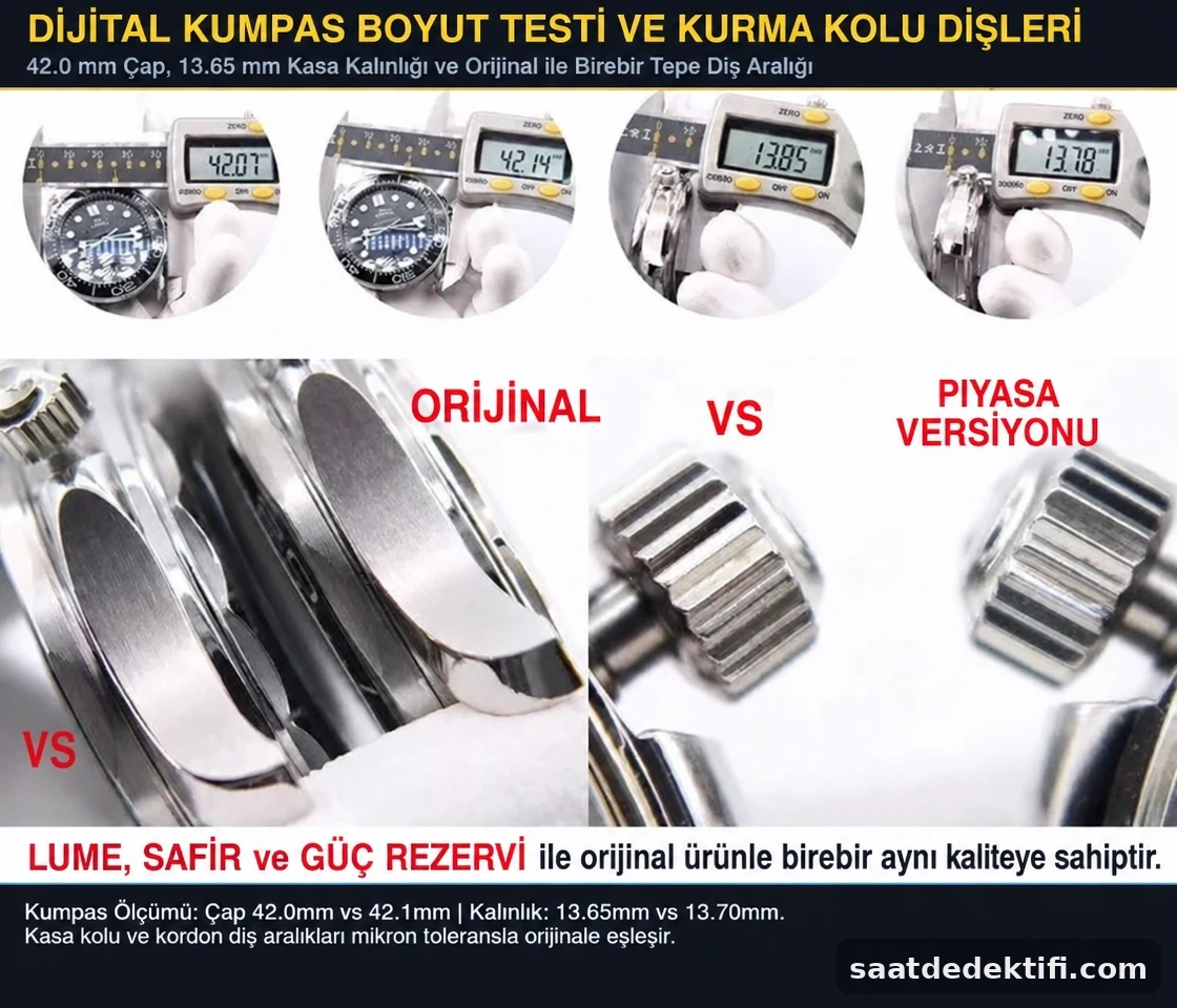 Dijital kumpasla kasa çapı ve kalınlık ölçümü ile kurma tepesi diş aralığı incelemesi