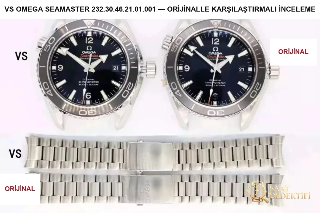 VS Factory Omega Seamaster Planet Ocean 600m 8500 tek parça mekanizması orijinal Seamaster 600m ile karşılaştırıldığında benzerlik oranı ne kadar? - Klips Kilidi ve Lazer Damgalar