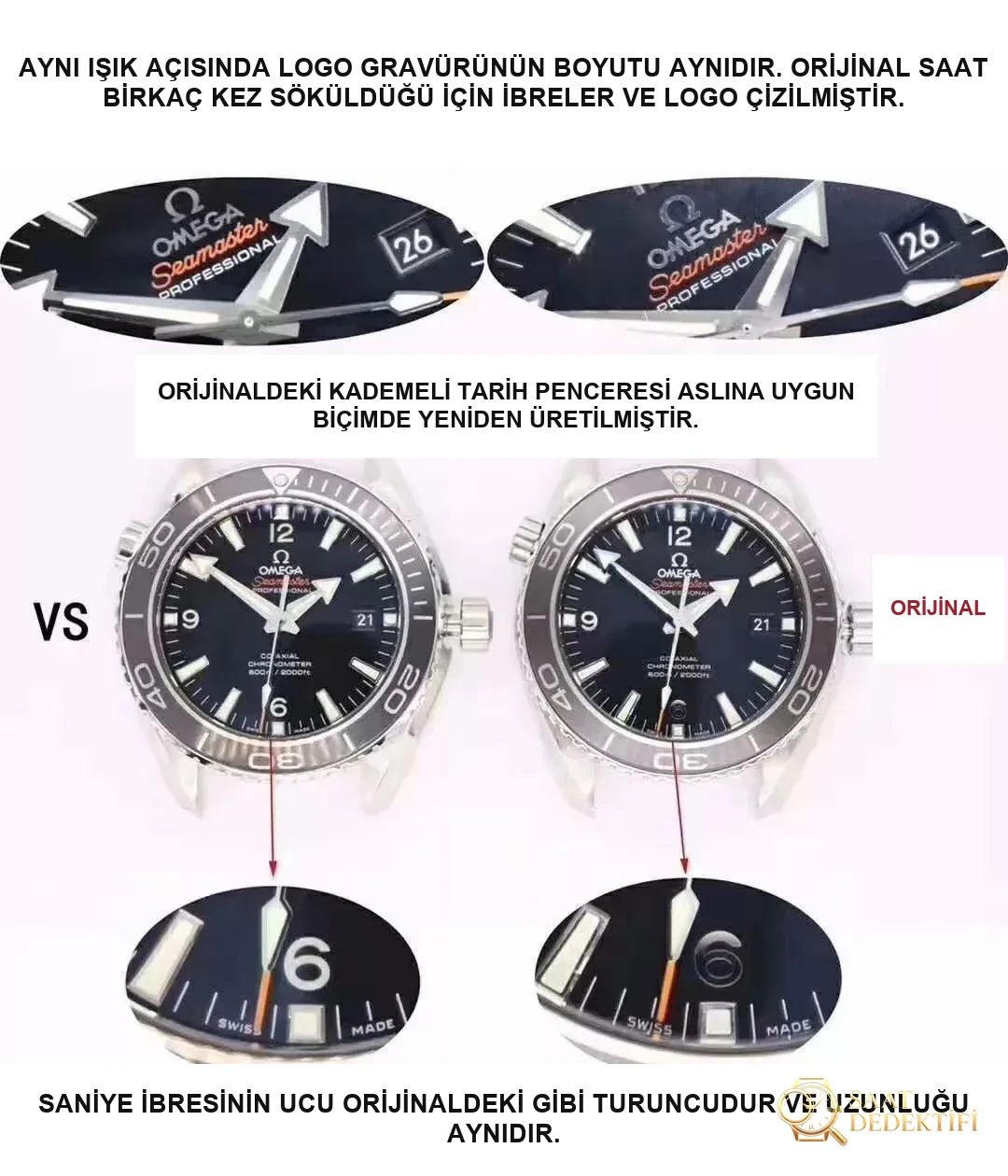 VS Factory Omega Seamaster Planet Ocean 600m 8500 tek parça mekanizması orijinal Seamaster 600m ile karşılaştırıldığında benzerlik oranı ne kadar? - Fosfor ve Super-LumiNova Gece Görünümü