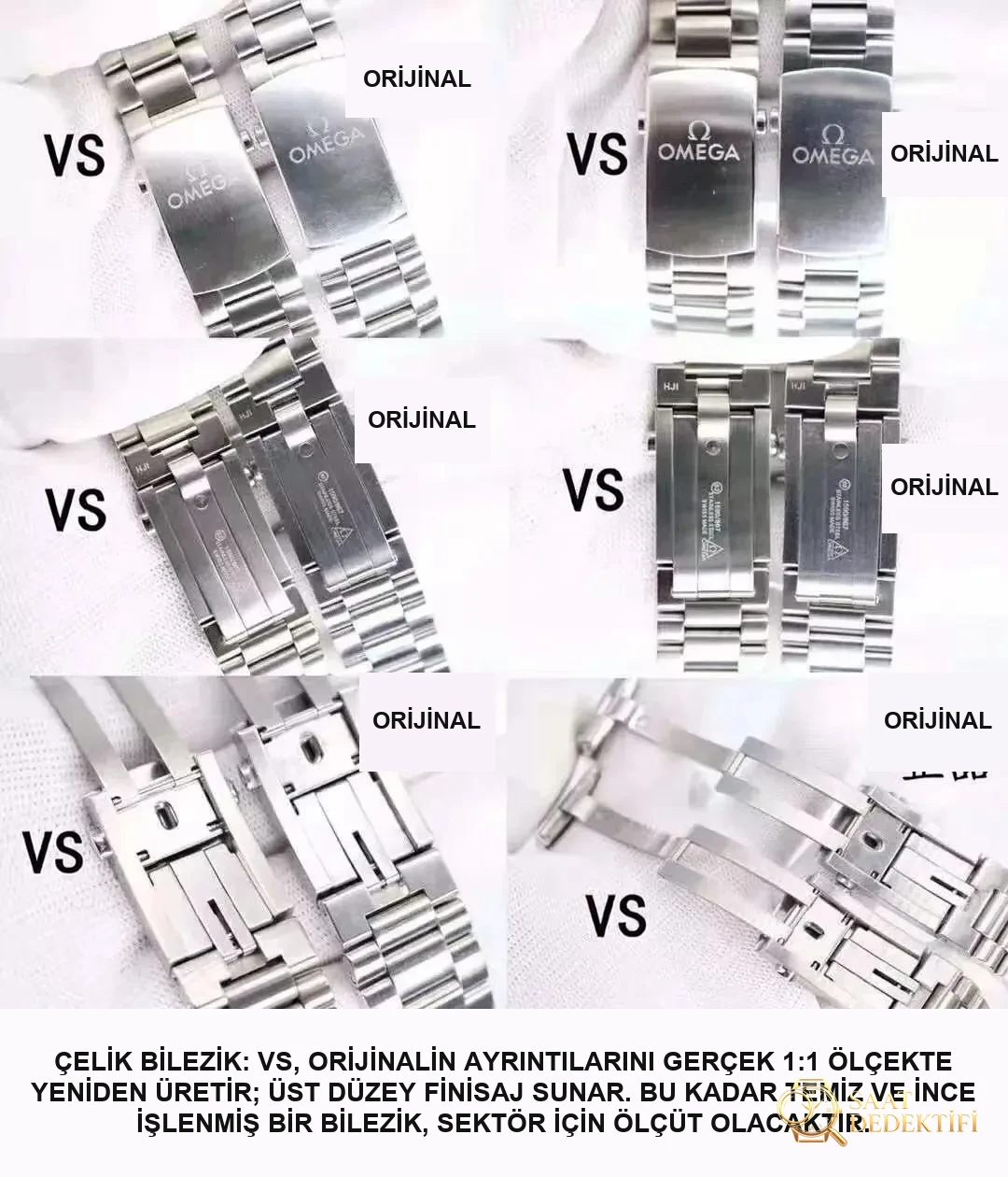 VS Factory Omega Seamaster Planet Ocean 600m 8500 tek parça mekanizması orijinal Seamaster 600m ile karşılaştırıldığında benzerlik oranı ne kadar? - Yan Profil ve Kordon Bağlantısı