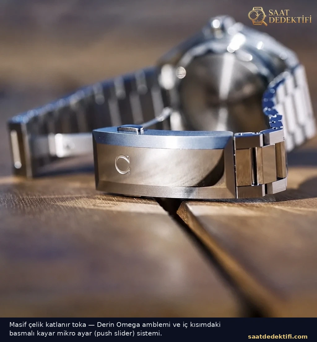 VS Factory Omega Planet Ocean 600M masif çelik katlanır toka ve mikro ayar detayı