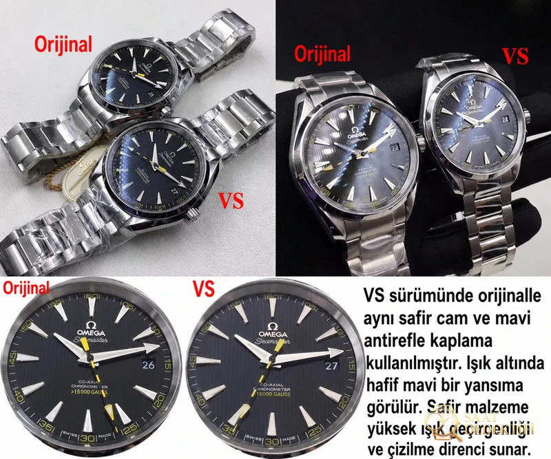 VS Factory Omega Seamaster Series [150M Bumblebee] Подробный сравнительный обзор с оригиналом — детали циферблата и качество изготовления безеля