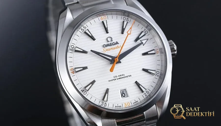 VS Factory Omega Seamaster serisi 150M teak beyaz kadran turuncu ibreli model saat incelemesi - Kasa Profili ve Kurma Kolu İncelemesi