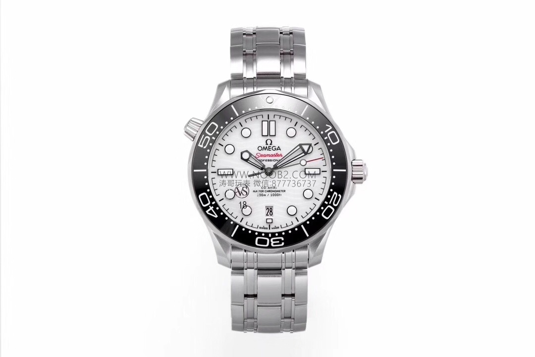 VS Factory Omega Yeni Seamaster 300m Panda Göz Siyah Bezel Beyaz Seramik Kadran 42 mm Replika Saat Görsel İnceleme — 2. fotoğraf